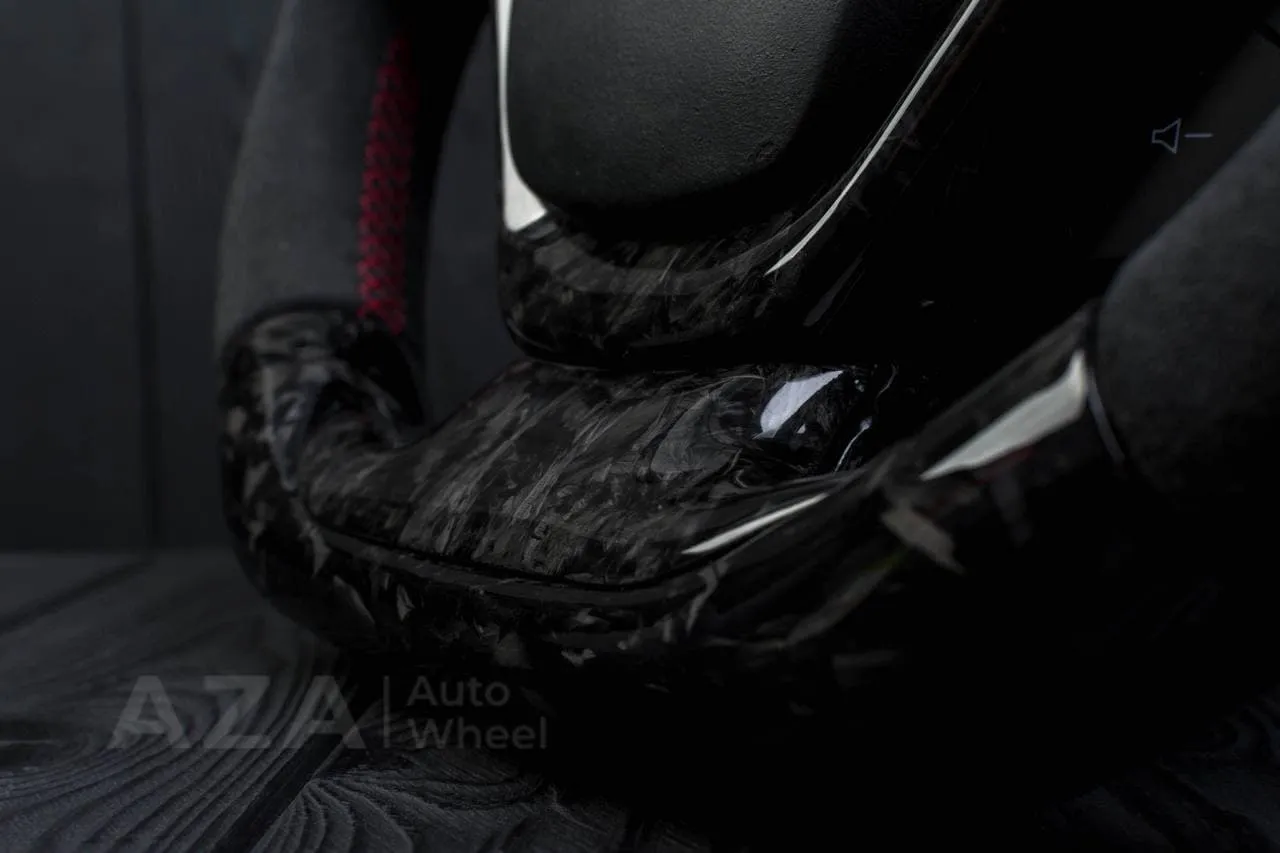 Steering wheel Chevrolet Corvette C7 2014-2019 Jet style+ ,any color stripe and stitch and Rev match or +- paddles. Forged Carbon fiber/Alcantara - Image 12
