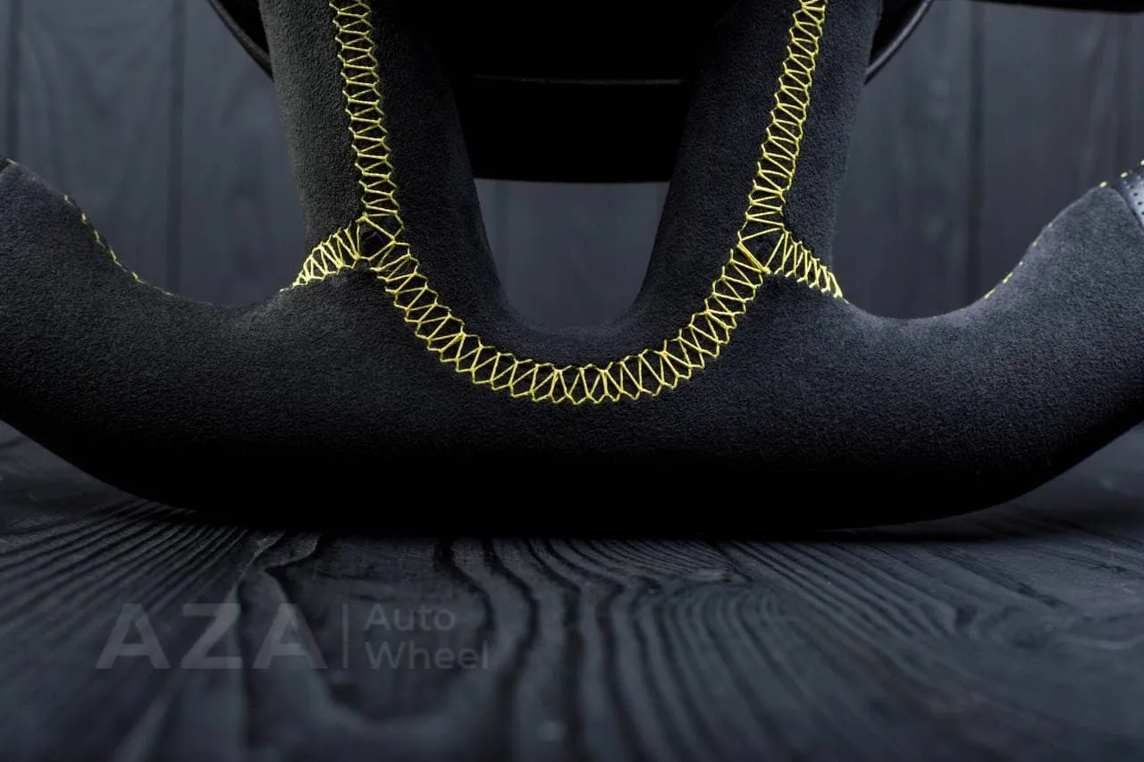 Steering wheel 2015+ Dodge Charger/Challenger/Durango Perforated leather/Alcantara/Yellow stripe - Image 13