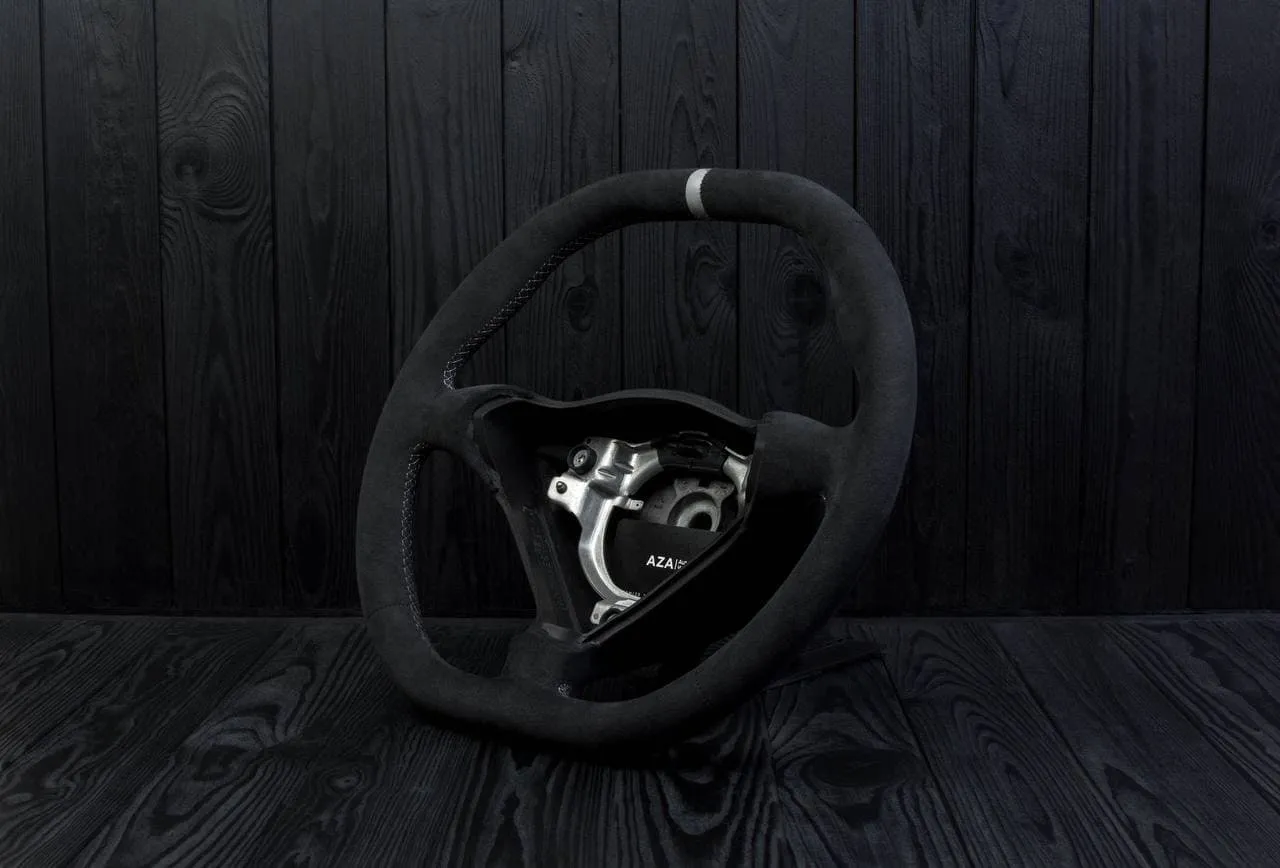 Steering wheel Porsche S996 911 993 Turbo S GT RS Gray details (can be any color per request) Alcantara/Silver stripe - Image 2
