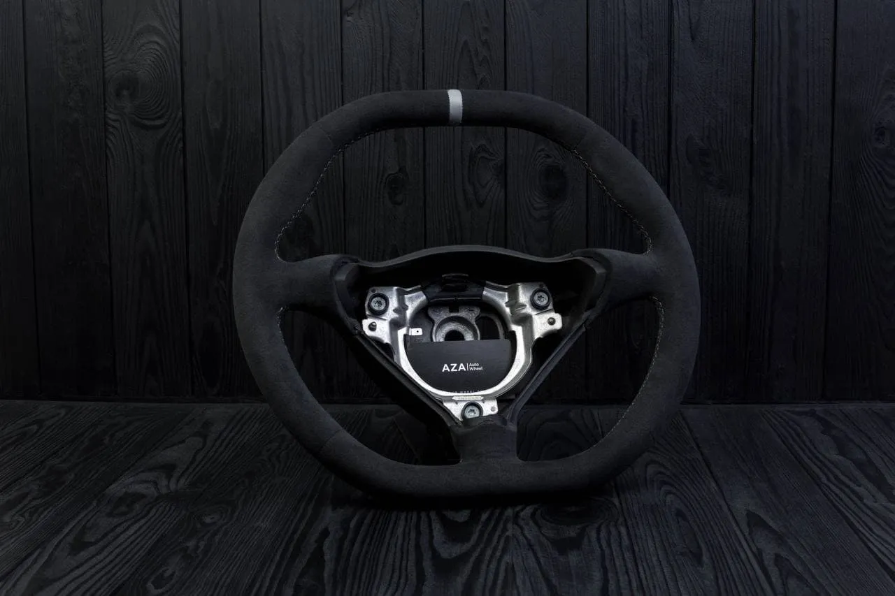 Steering wheel Porsche S996 911 993 Turbo S GT RS Gray details (can be any color per request) Alcantara/Silver stripe