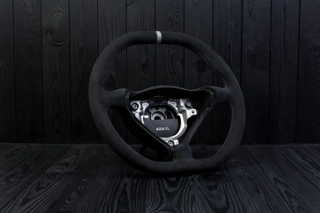 Steering wheel Porsche S996 911 993 Turbo S GT RS Gray details (can be any color per request) Alcantara/Silver stripe - Image 4