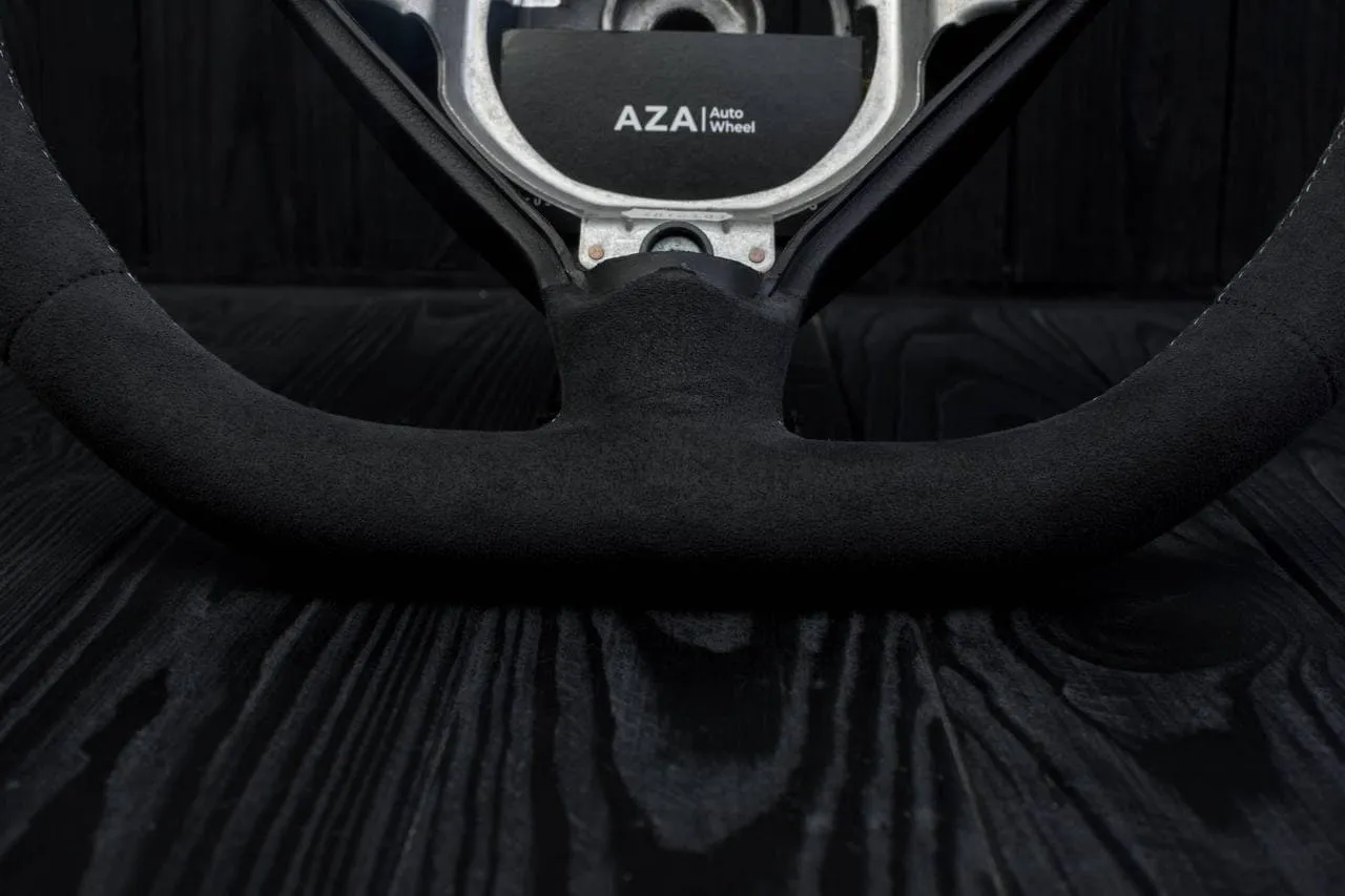 Steering wheel Porsche S996 911 993 Turbo S GT RS Gray details (can be any color per request) Alcantara/Silver stripe - Image 9