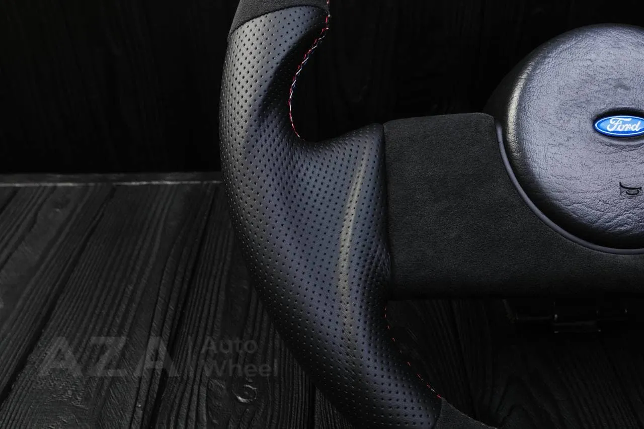 Steering Wheel Fox Body Ford Mustang GT Cobra SVT Saleen Roush Alcantara/Perforated leather/American Flag color details - Image 10