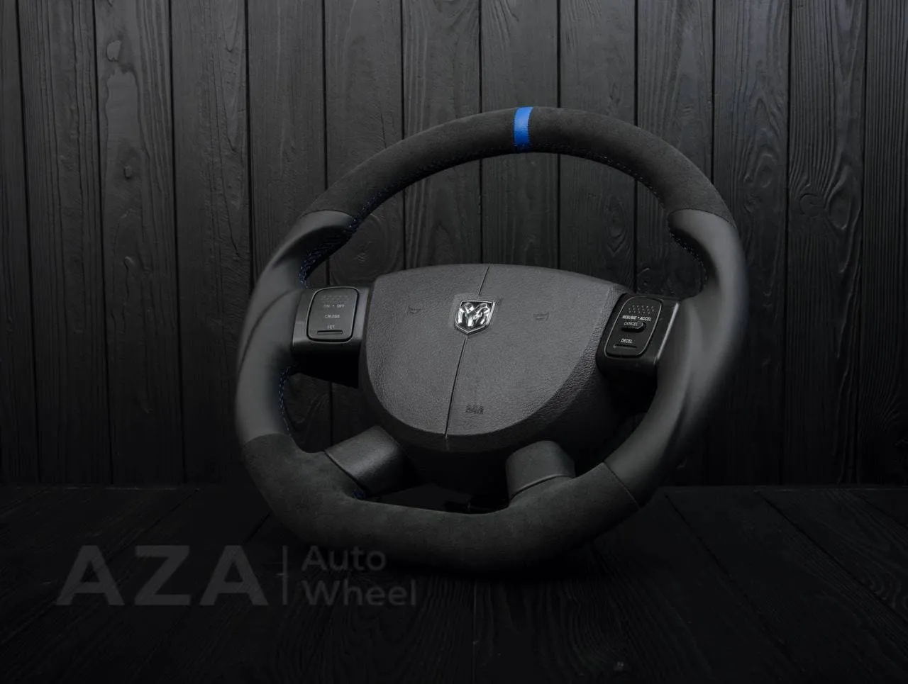 Steering Wheel Dodge 2004-2008 Napa/Alcantara/Blue stripe - Image 3