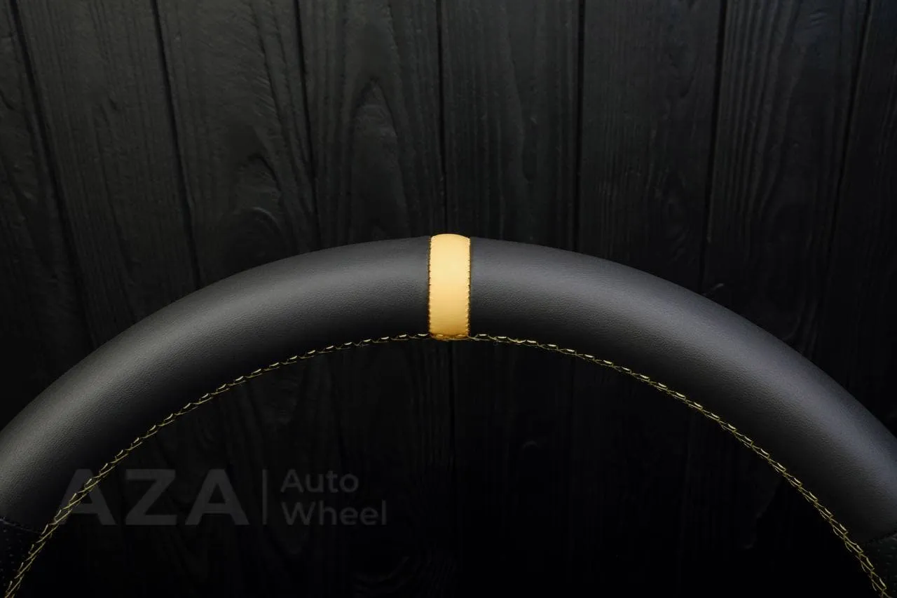 Steering wheel 1997-2004 Corvette C5 Reduced diameter Napa/Perforated leather/Yellow stripe - Image 7