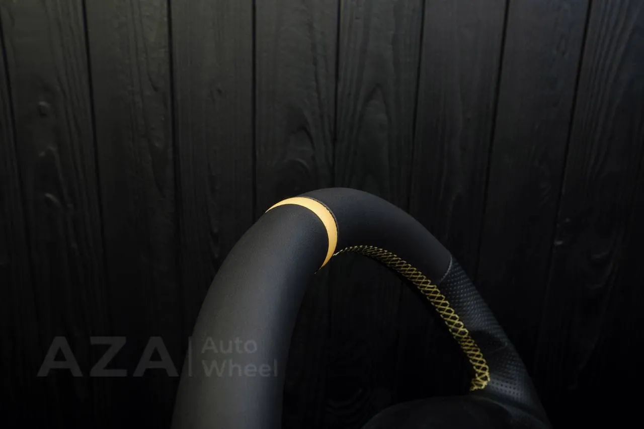 Steering wheel 1997-2004 Corvette C5 Reduced diameter Napa/Perforated leather/Yellow stripe - Image 8