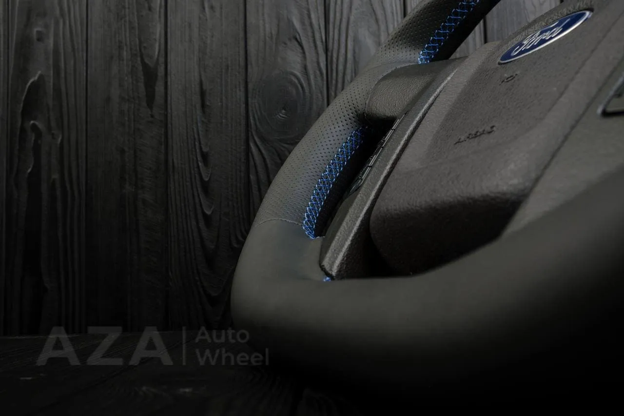 Steering wheel FORD RAPTOR 2011-2014 Napa/Perforated leather/Blue stripe - Image 7