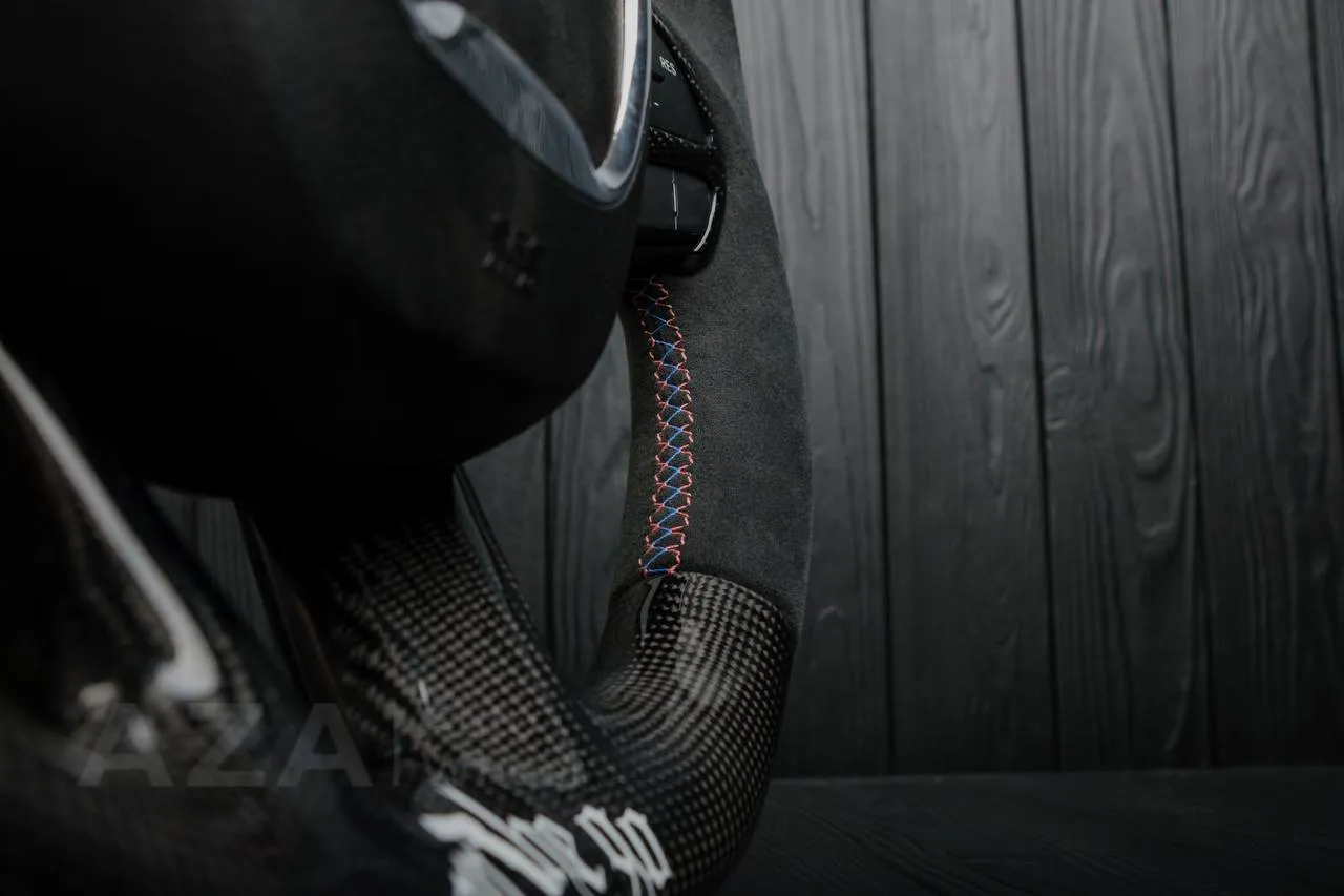 Steering wheel 2015+ Dodge Charger/Challenger/Durango Carbon fiber/Alcantara/M stripe - Image 10