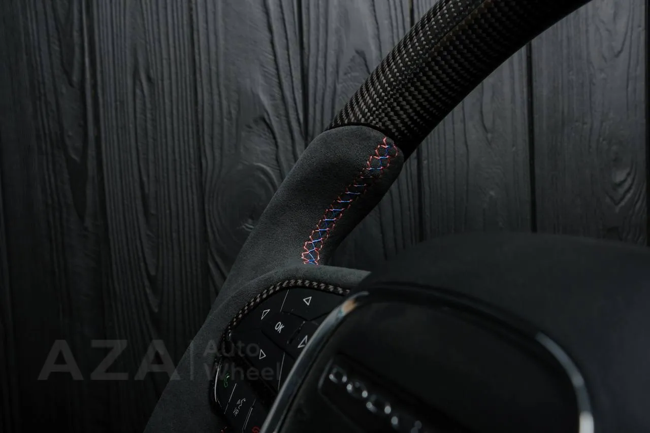 Steering wheel 2015+ Dodge Charger/Challenger/Durango Carbon fiber/Alcantara/M stripe - Image 9