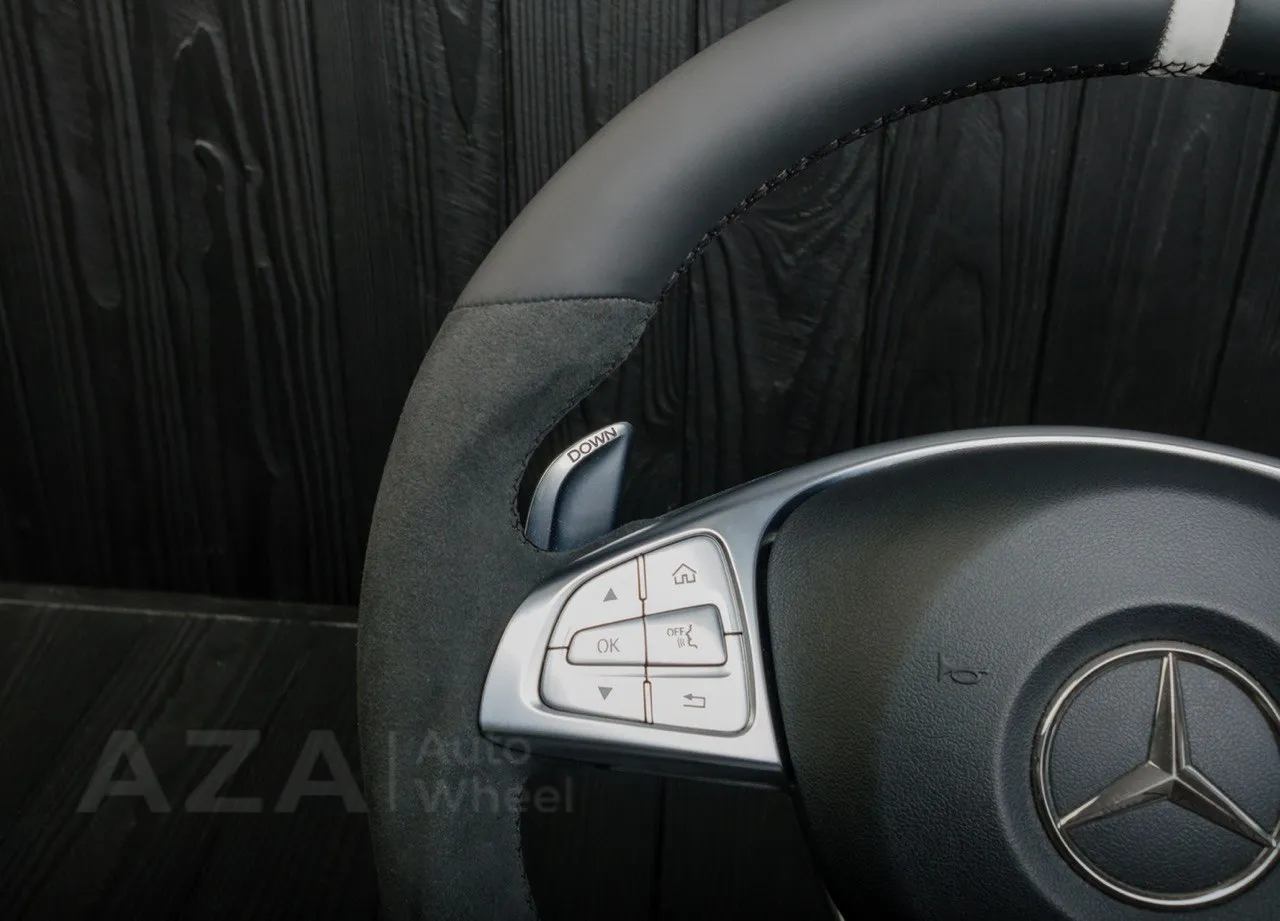 Steering Wheel Mercedes AMG C63 E63 GLE63 GLS63 CLS63 S63 Carbon Fiber/Alcantara/Gray Stripe - Image 10