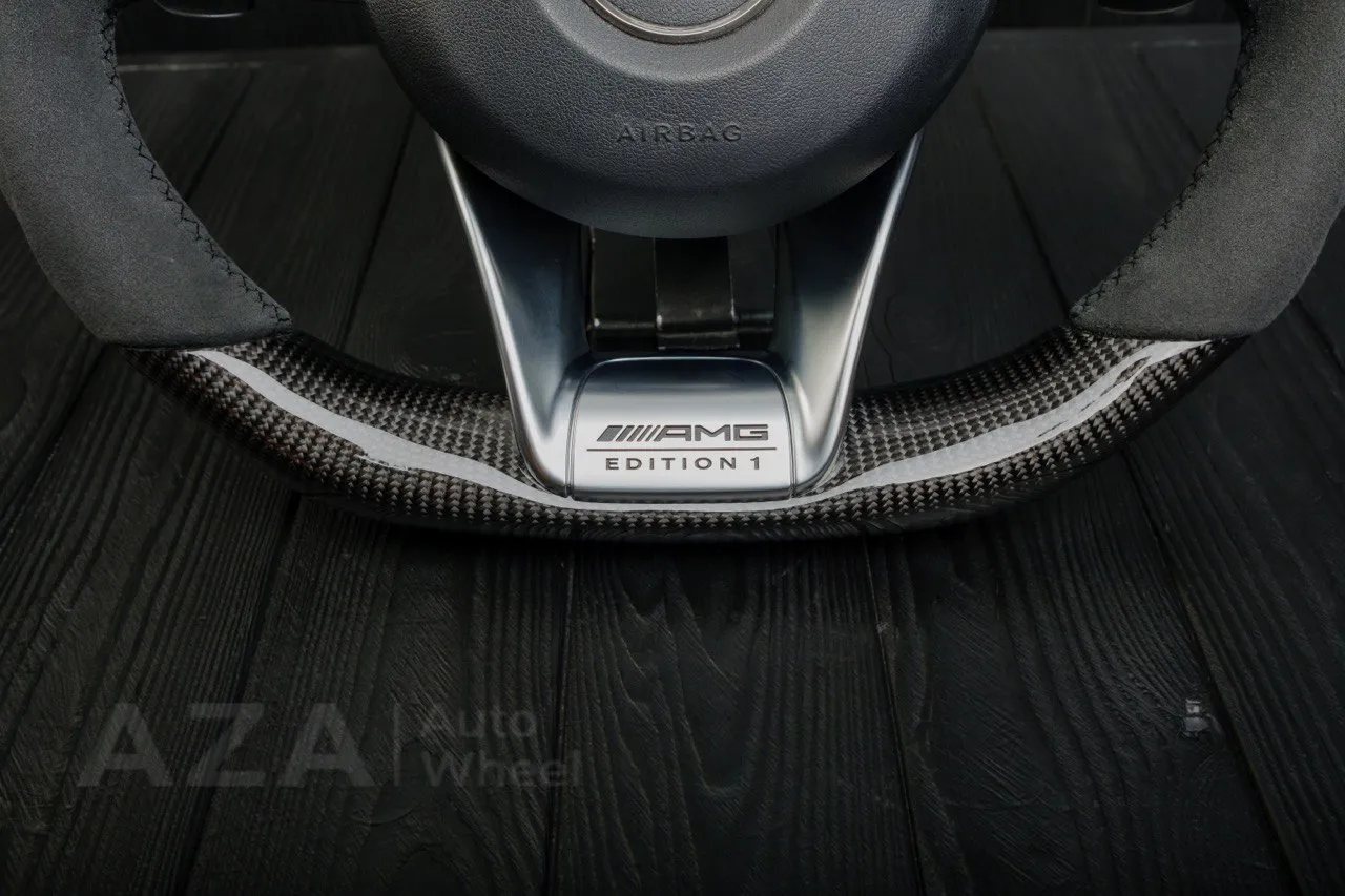 Steering Wheel Mercedes AMG C63 E63 GLE63 GLS63 CLS63 S63 Carbon Fiber/Alcantara/Gray Stripe - Image 11
