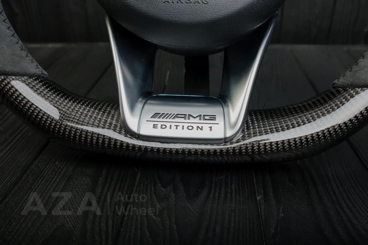 Steering Wheel Mercedes AMG C63 E63 GLE63 GLS63 CLS63 S63 Carbon Fiber/Alcantara/Gray Stripe - Image 12