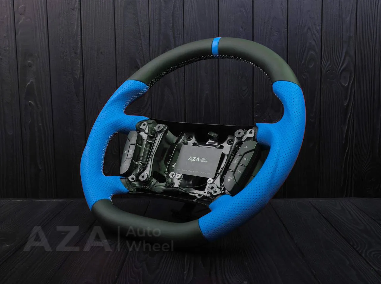 Steering wheel Chevrolet Impala 2006-2013 Napa/Perforated leather/Blue stripe - Image 4