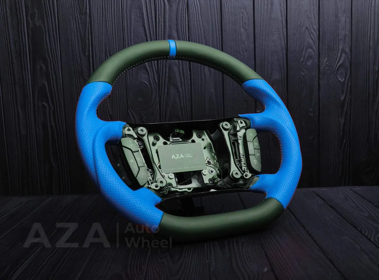 Steering wheel Chevrolet Impala 2006-2013 Napa/Perforated leather/Blue stripe - Image 3