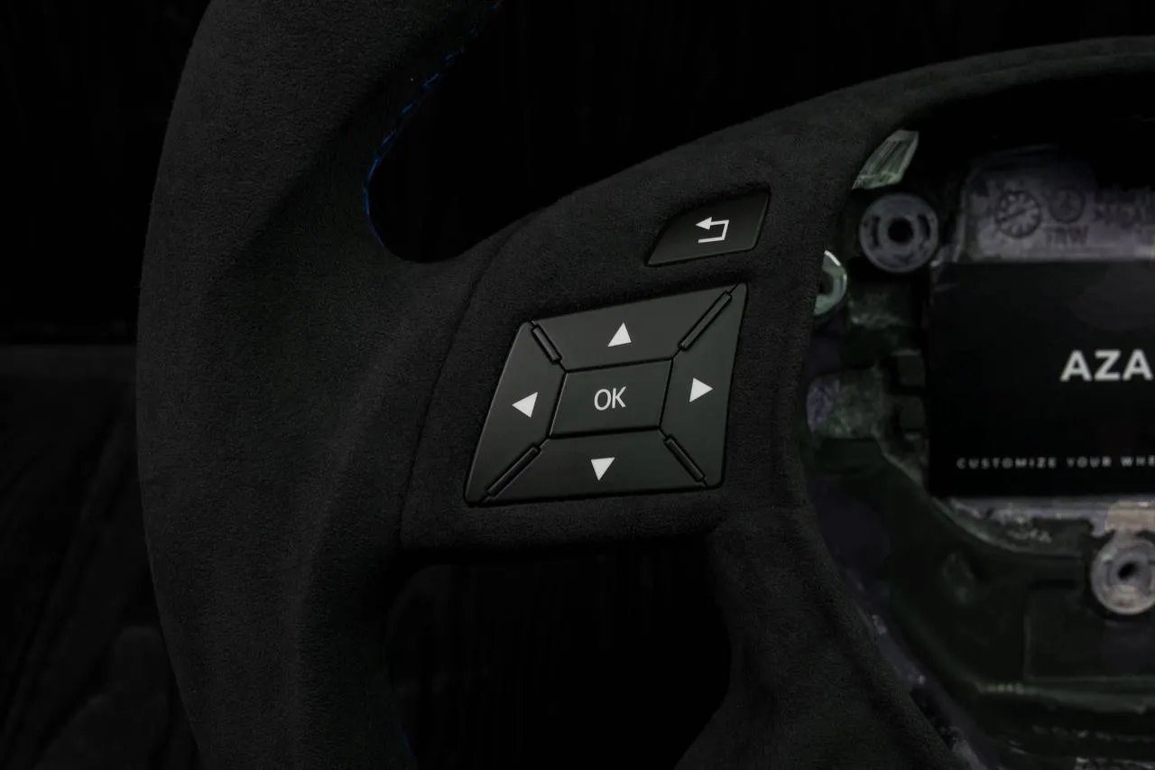 Steering Wheel Mercedes G63 ML63 GL550 GL63 ML550 ML350 AMG Custom matte сarbon fiber/Alcantara/Blue stripe - Image 12