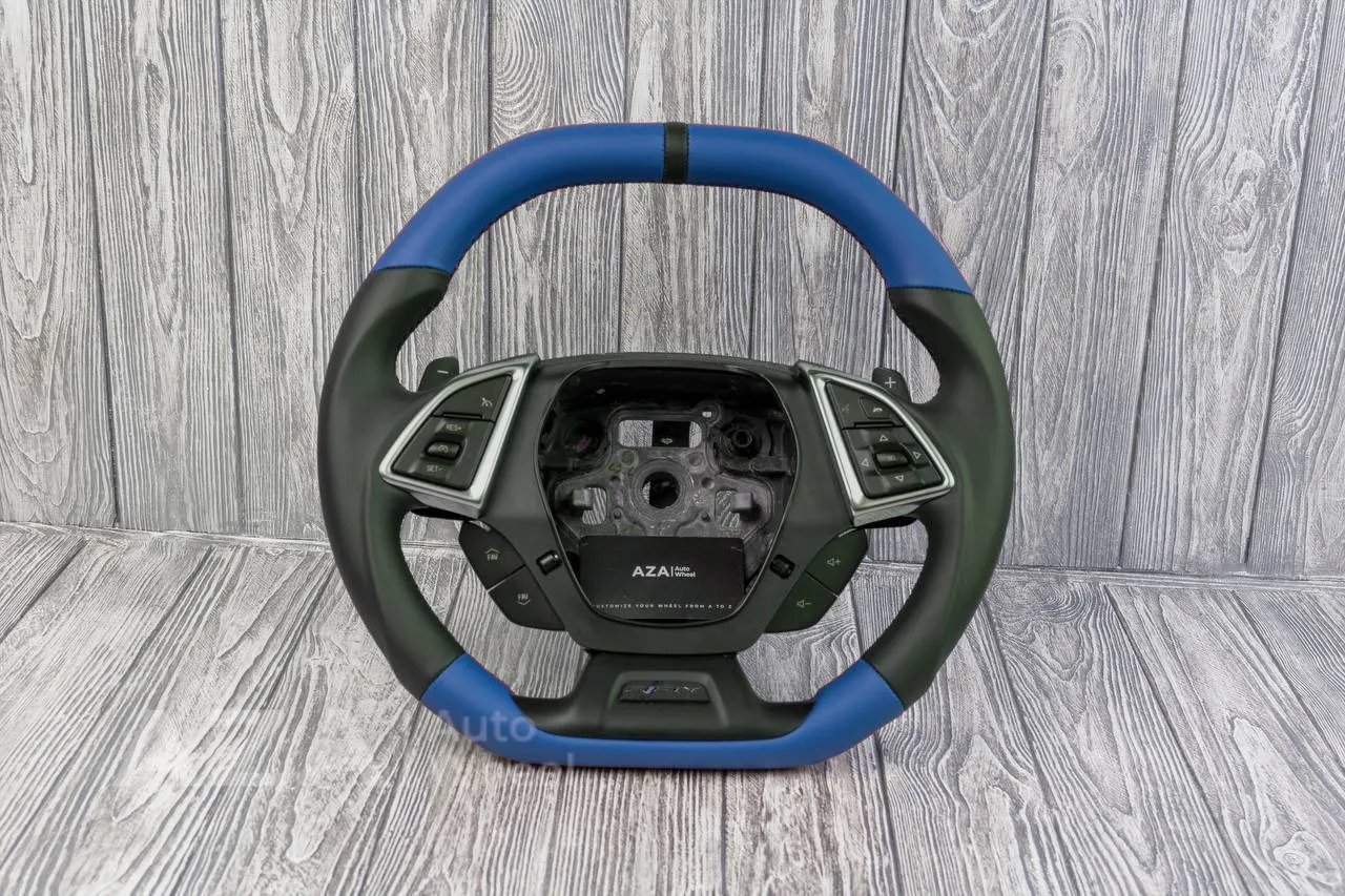 Steering wheel Chevrolet Camaro 2016+ Flat top Napa/Black stripe