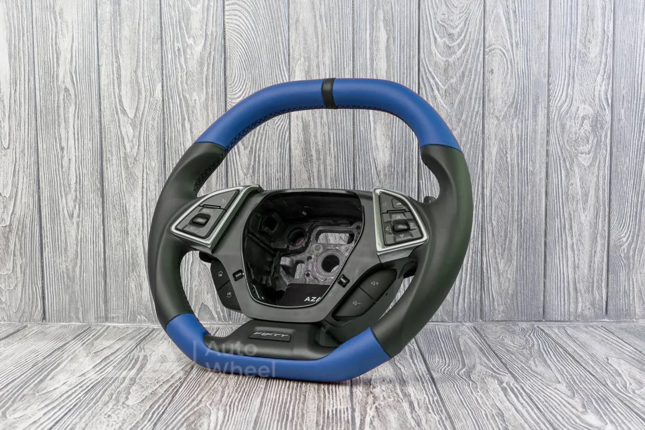 Steering wheel Chevrolet Camaro 2016+ Flat top Napa/Black stripe - Image 3