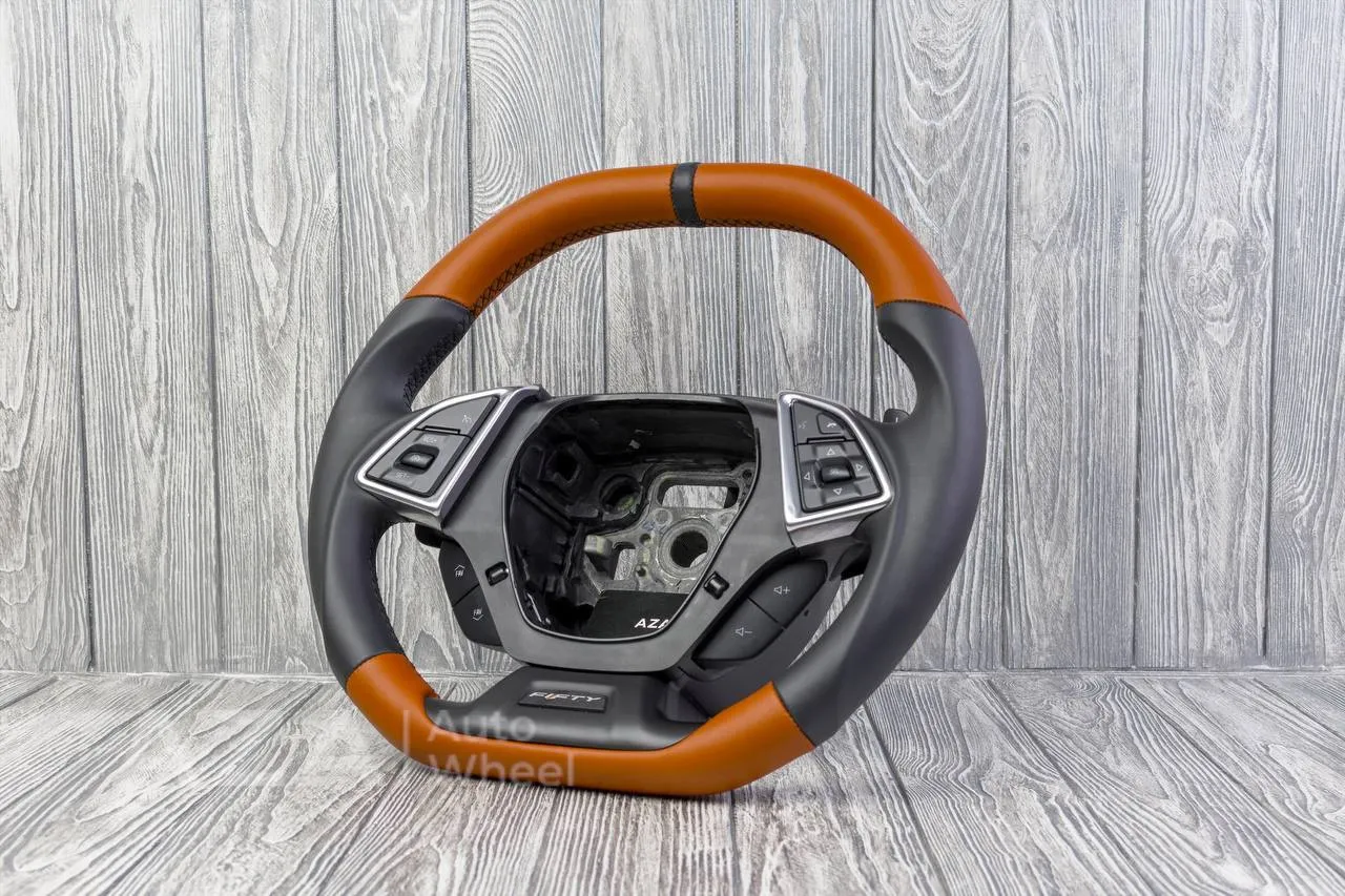Steering wheel Chevrolet Camaro 2016+ Flat top Napa/Perforated leather/Black stripe - Image 3