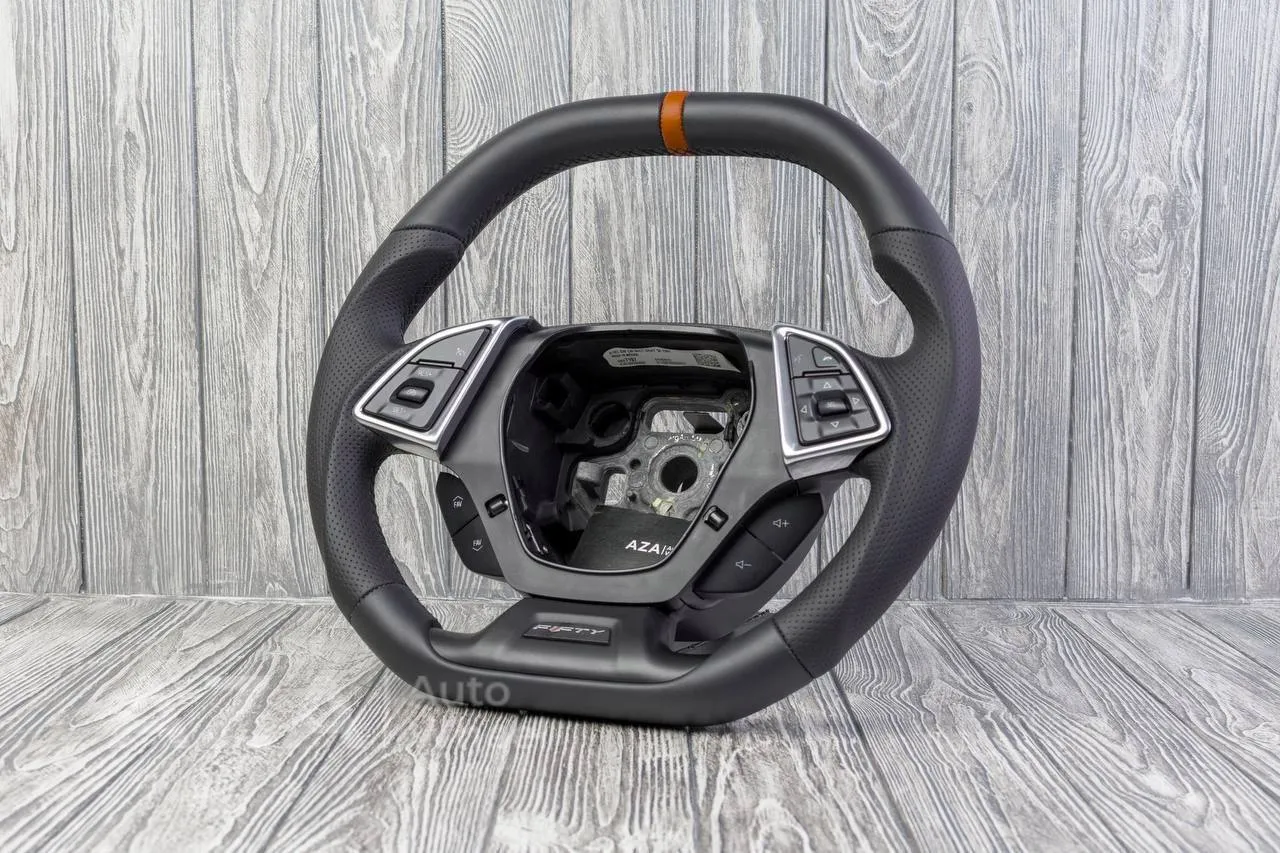 Steering wheel Chevrolet Camaro 2016+ Flat top Napa/Perforated leather/Cinnamon stripe - Image 3