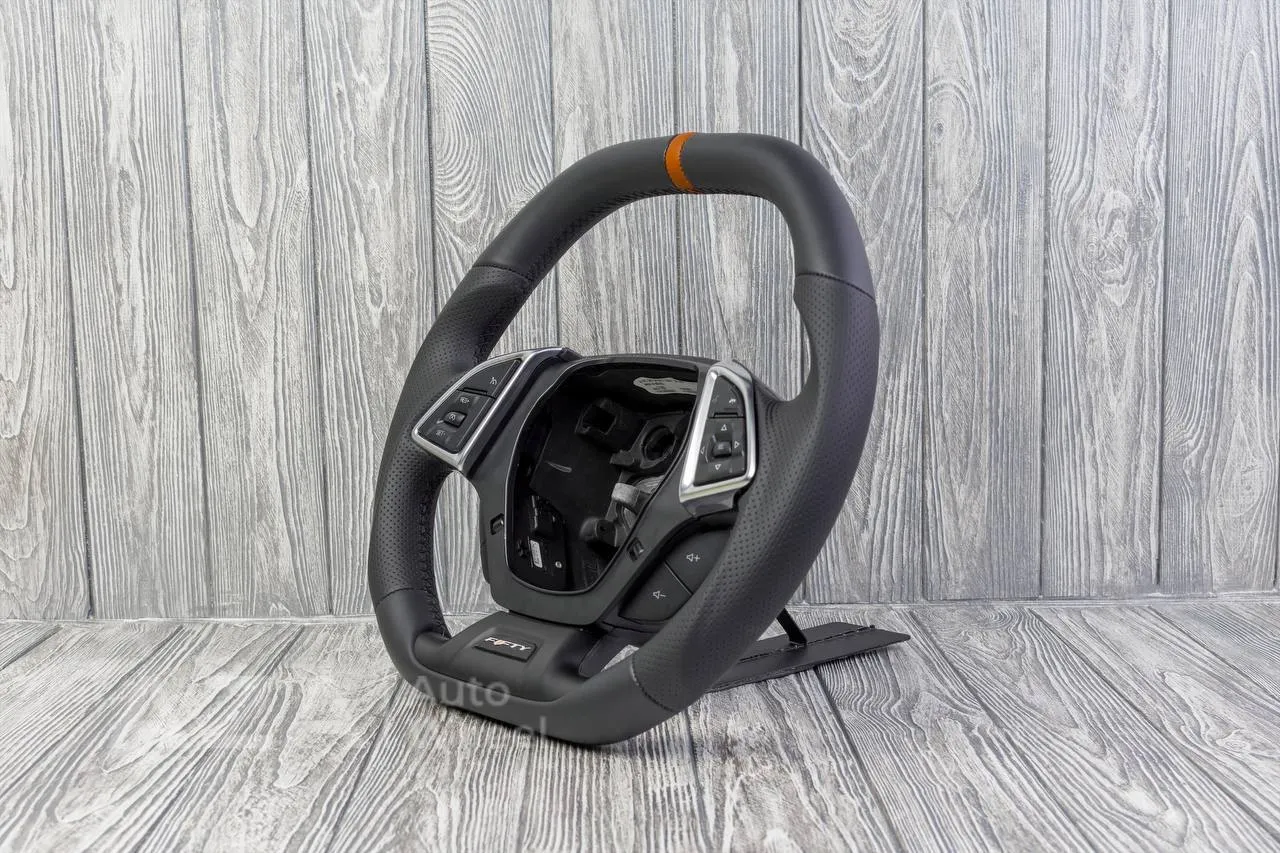 Steering wheel Chevrolet Camaro 2016+ Flat top Napa/Perforated leather/Cinnamon stripe - Image 4