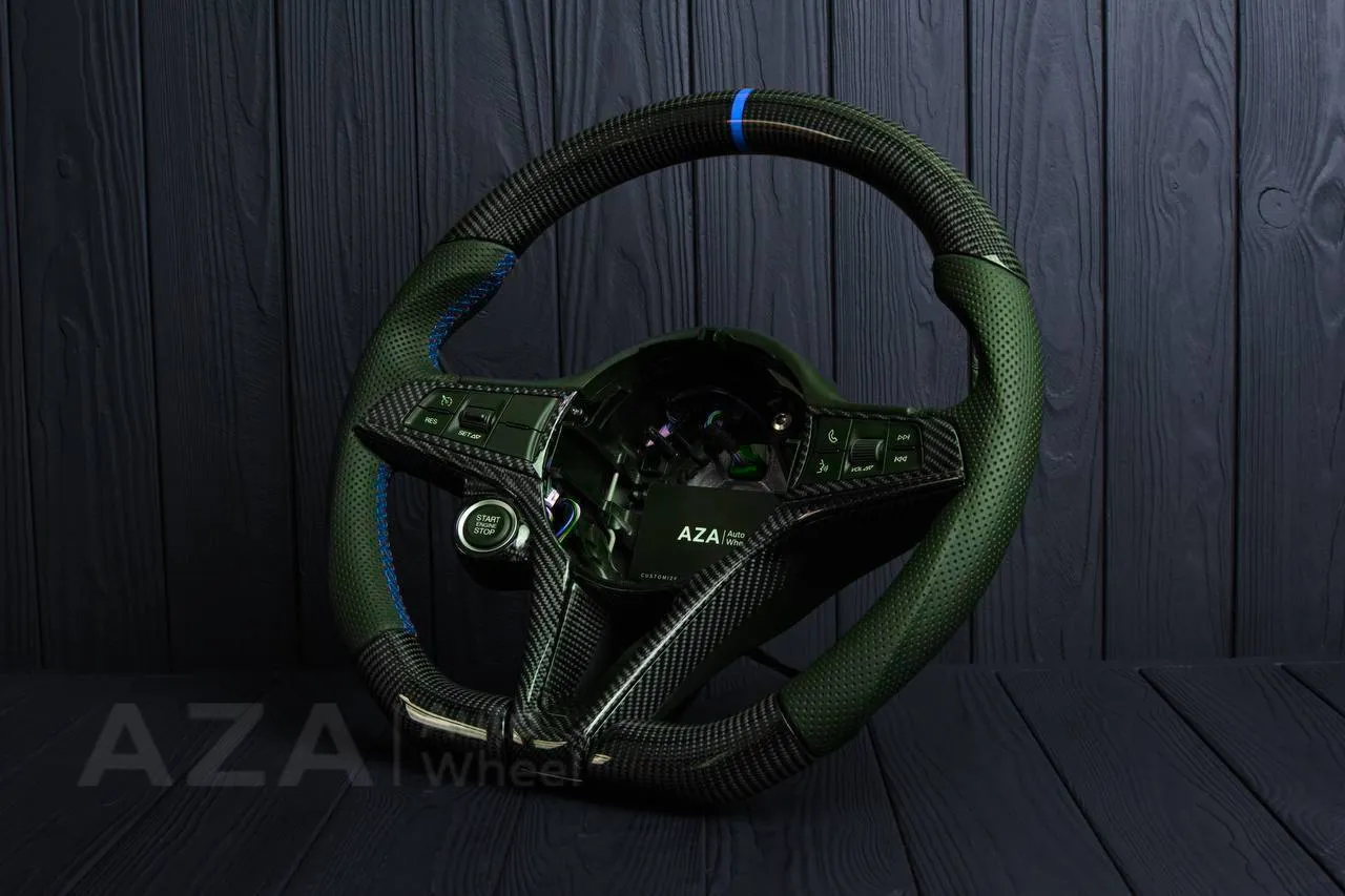Steering wheel Alfa Romeo Giulia stelvio 2017-2019 Carbon fiber/Perforated leather/Blue stripe (can be any color) - Image 3
