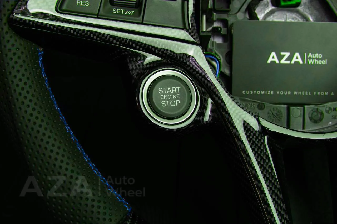 Steering wheel Alfa Romeo Giulia stelvio 2017-2019 Carbon fiber/Perforated leather/Blue stripe (can be any color) - Image 7