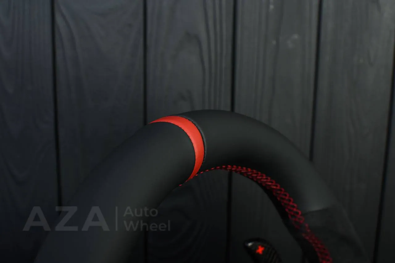 Steering wheel 2020+ TOYOTA SUPRA A90/A91+ Carbon fiber paddles shifter/Napa/Alcantara/Red stripe (can be any color) - Image 10