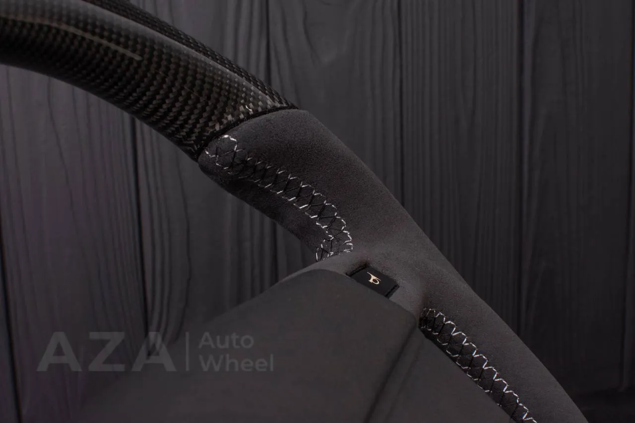 Steering Wheel Fox Body Ford Mustang GT Cobra SVT Saleen Roush Carbon fiber/Alcantara/Blue stripe (can be any color stripe and stitching) - Image 9