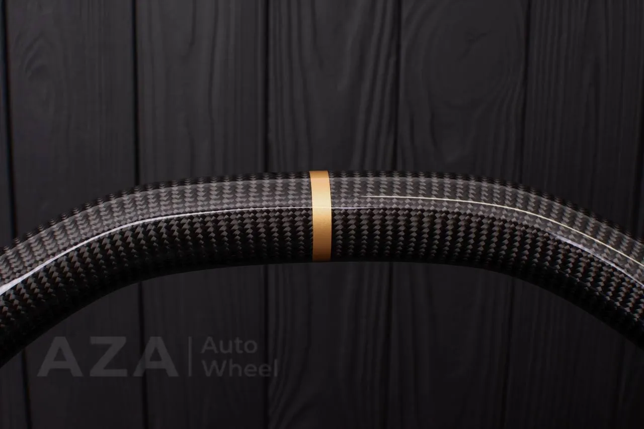 Steering wheel Chevrolet Camaro 2000-2002 (with or without logo) Carbon fiber/Perforated leather/Gold stripe - Image 7