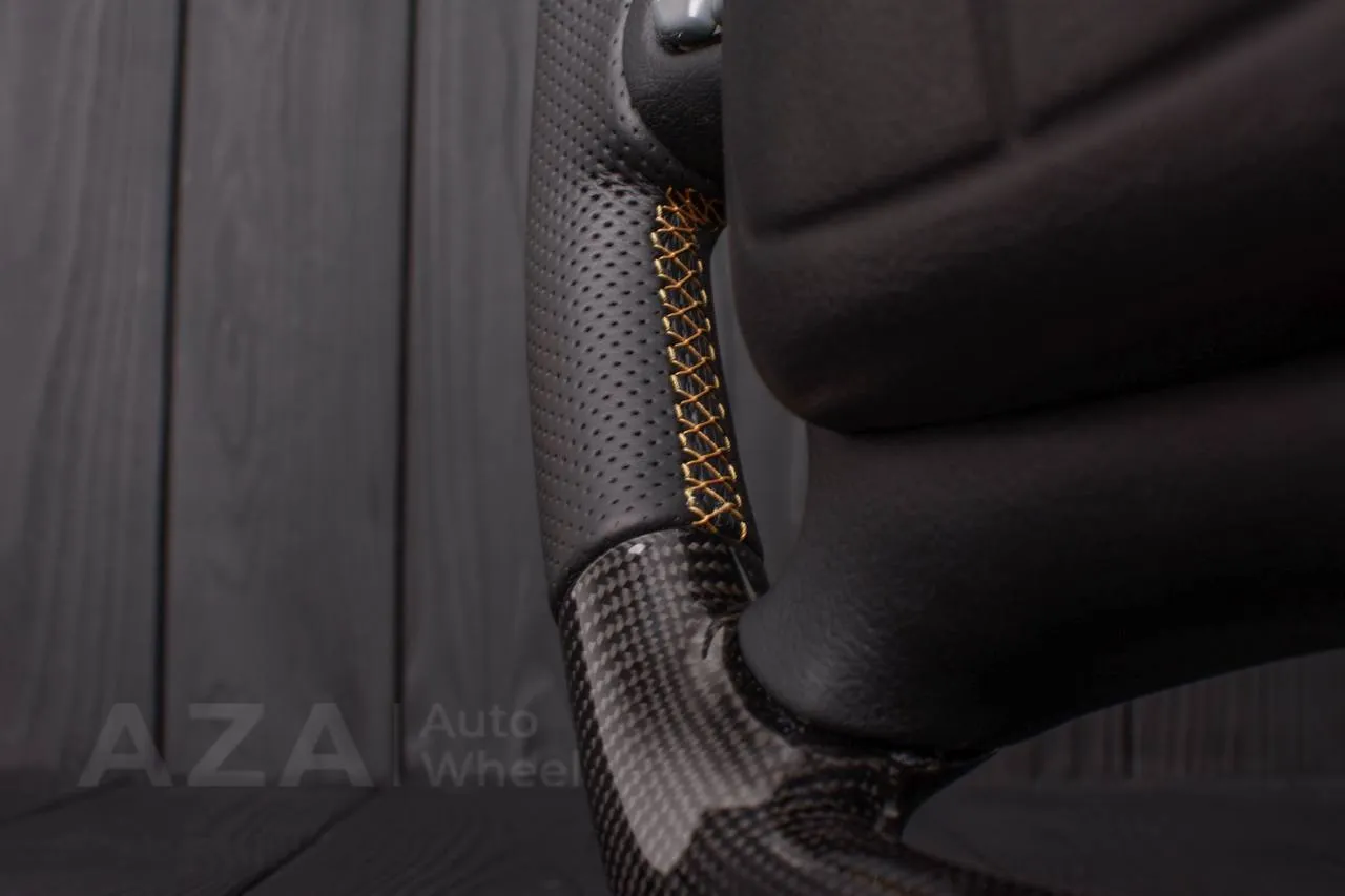 Steering wheel Chevrolet Camaro 2000-2002 (with or without logo) Carbon fiber/Perforated leather/Gold stripe - Image 14