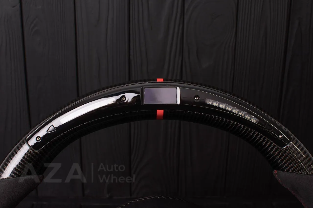Steering wheel Audi S4, S6, S line 2011+ Carbon fiber/Alcantara/Led screen/Red stripe - Image 7