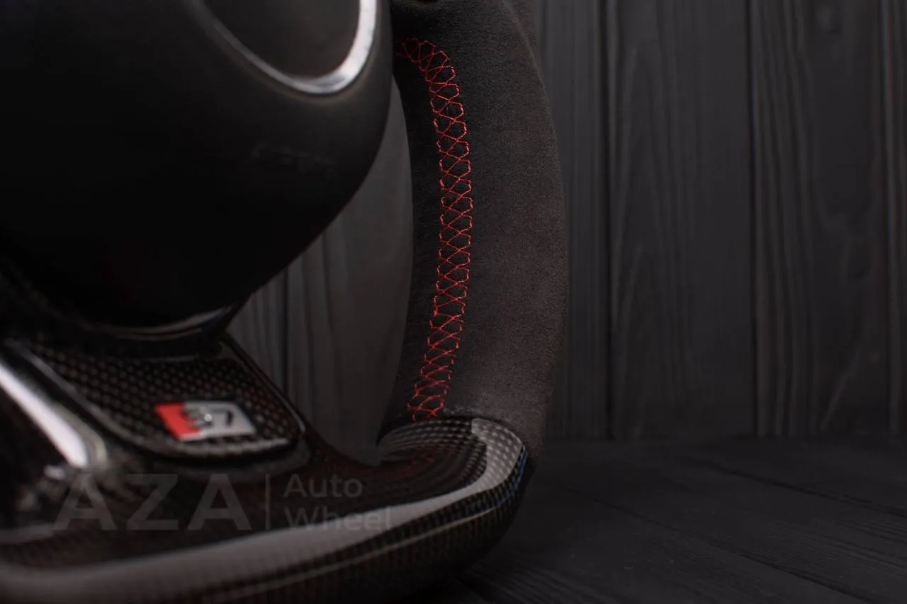 Steering wheel Audi S4, S6, S line 2011+ Carbon fiber/Alcantara/Led screen/Red stripe - Image 14