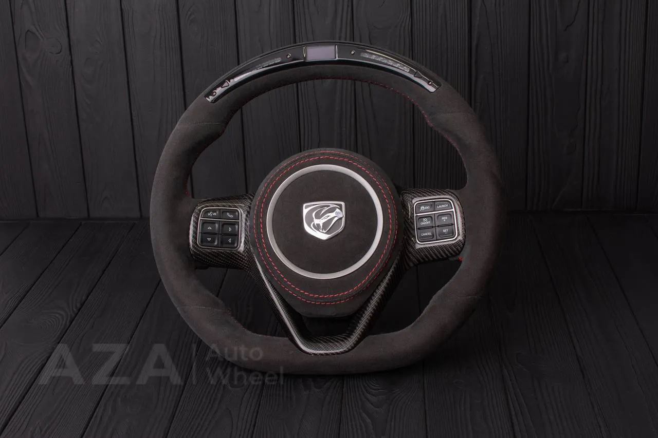 Steering wheel Dodge Viper Gen 5 Carbon fiber trim/Alcantara air bag/Led screen (stitching can be any color per request)