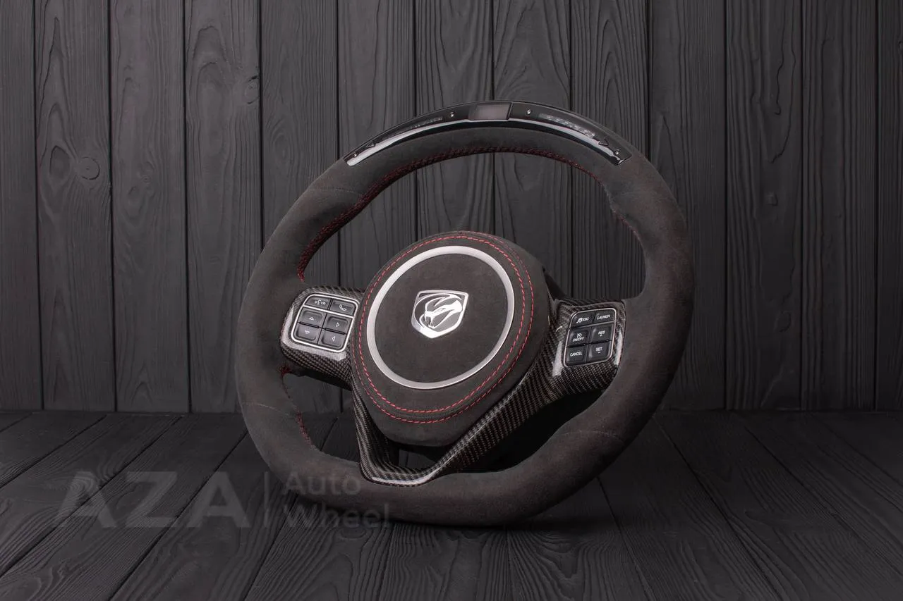 Steering wheel Dodge Viper Gen 5 Carbon fiber trim/Alcantara air bag/Led screen (stitching can be any color per request) - Image 3