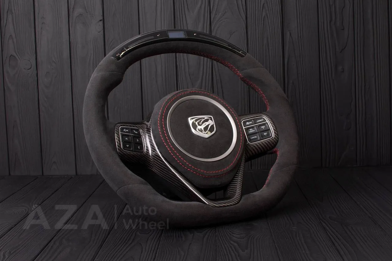 Steering wheel Dodge Viper Gen 5 Carbon fiber trim/Alcantara air bag/Led screen (stitching can be any color per request) - Image 5