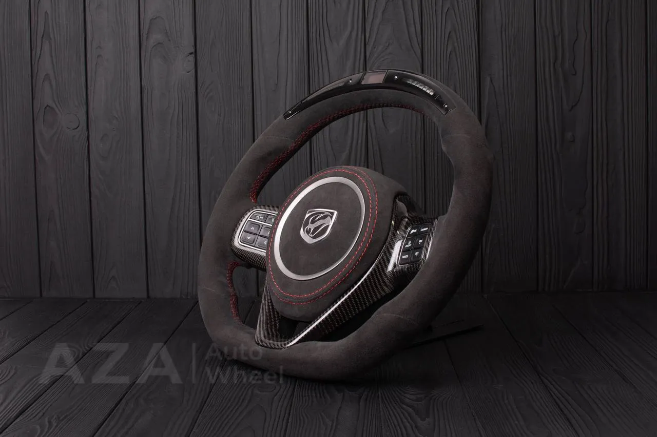Steering wheel Dodge Viper Gen 5 Carbon fiber trim/Alcantara air bag/Led screen (stitching can be any color per request) - Image 4