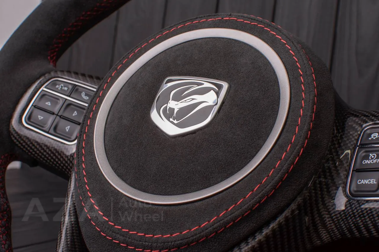 Steering wheel Dodge Viper Gen 5 Carbon fiber trim/Alcantara air bag/Led screen (stitching can be any color per request) - Image 6