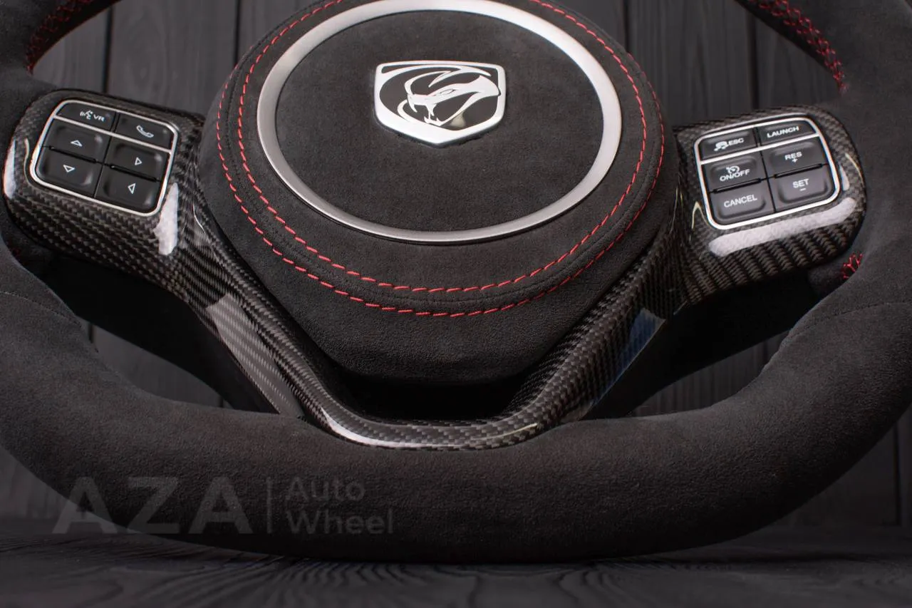 Steering wheel Dodge Viper Gen 5 Carbon fiber trim/Alcantara air bag/Led screen (stitching can be any color per request) - Image 9