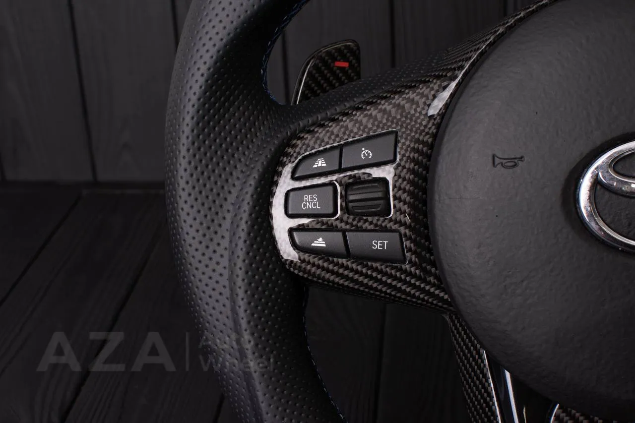 Steering wheel TOYOTA SUPRA A90/A91+ 2020+ Carbon fiber/Perforated leather/Alcantara (can be any color) - Image 6