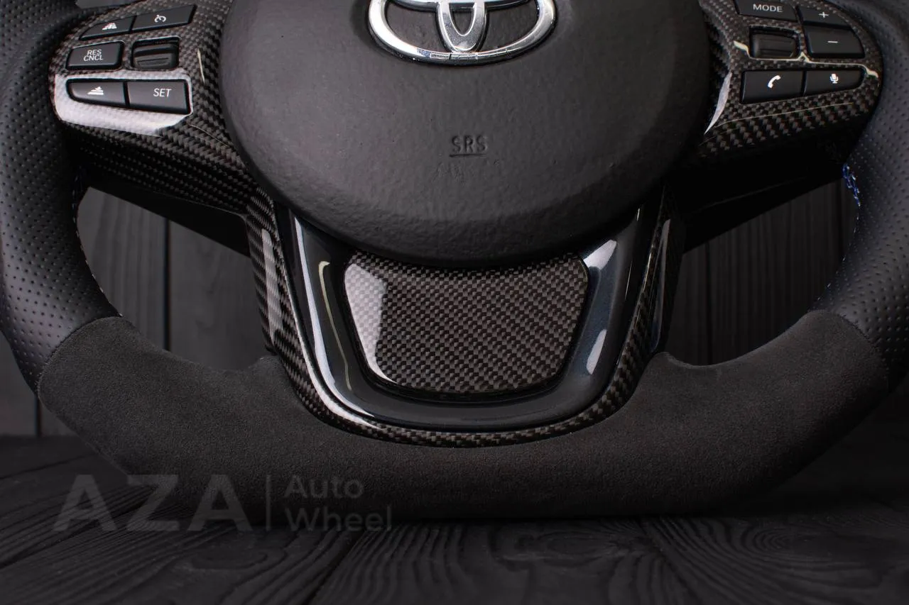 Steering wheel TOYOTA SUPRA A90/A91+ 2020+ Carbon fiber/Perforated leather/Alcantara (can be any color) - Image 12