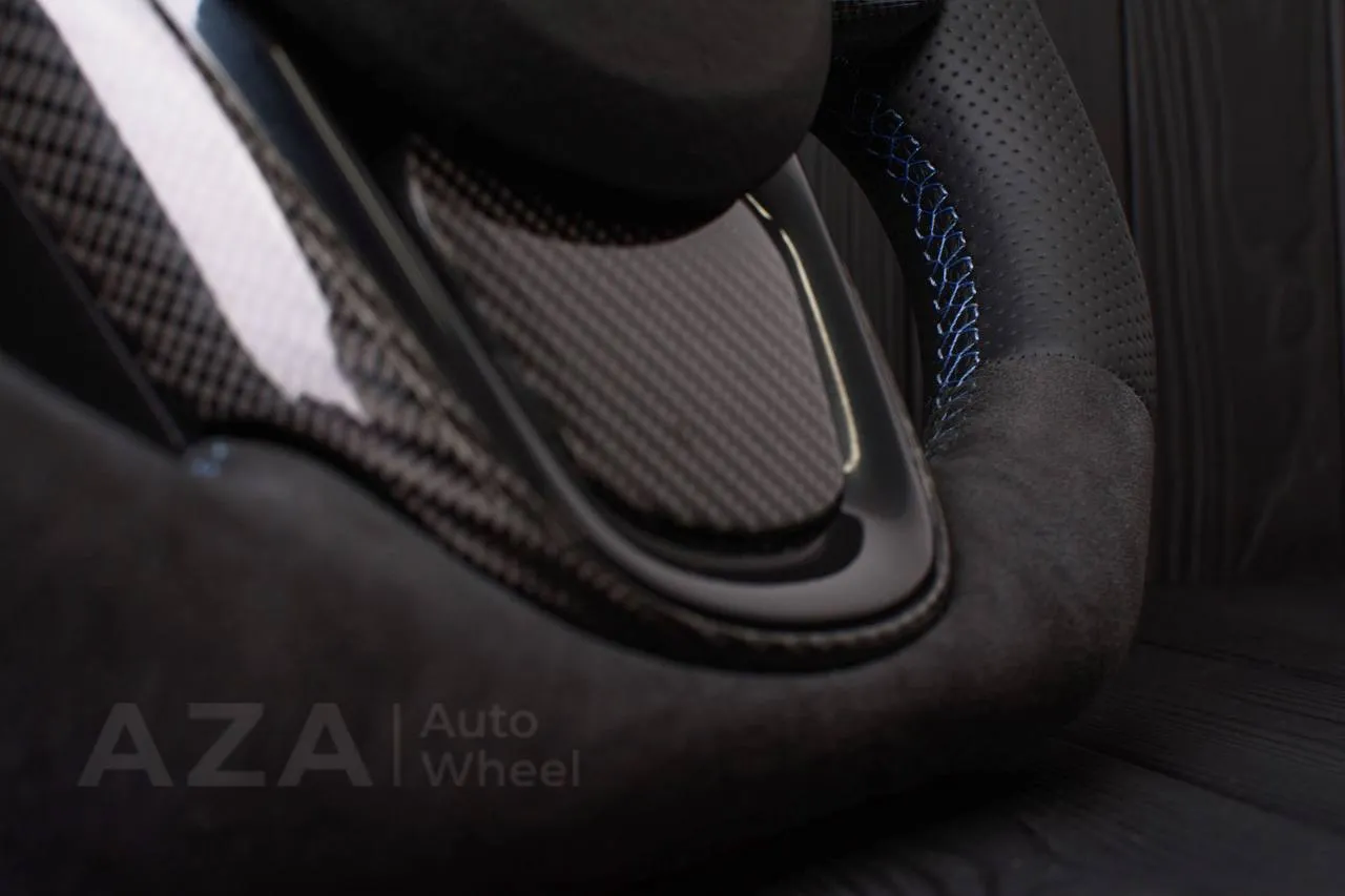 Steering wheel TOYOTA SUPRA A90/A91+ 2020+ Carbon fiber/Perforated leather/Alcantara (can be any color) - Image 13