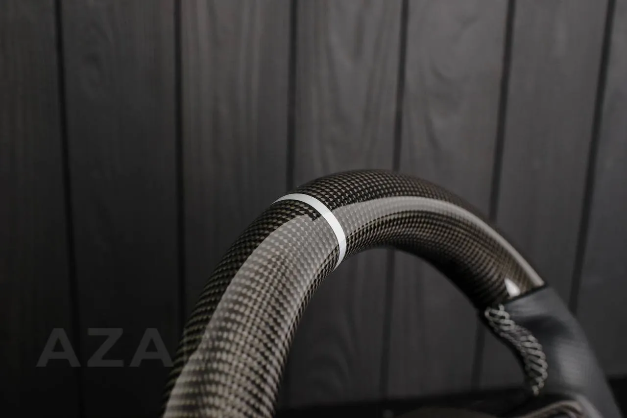 Steering Wheel Dodge 2004-2008 Carbon fiber/Perforated leather/Gray stripe - Image 6