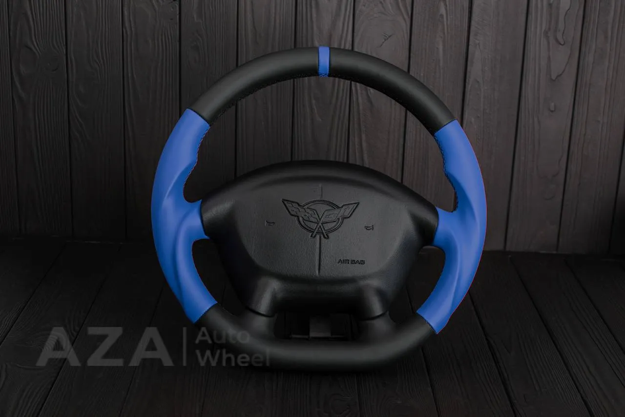 Steering wheel 1997-2004 Corvette C5 Reduced diameter Napa/Blue stripe
