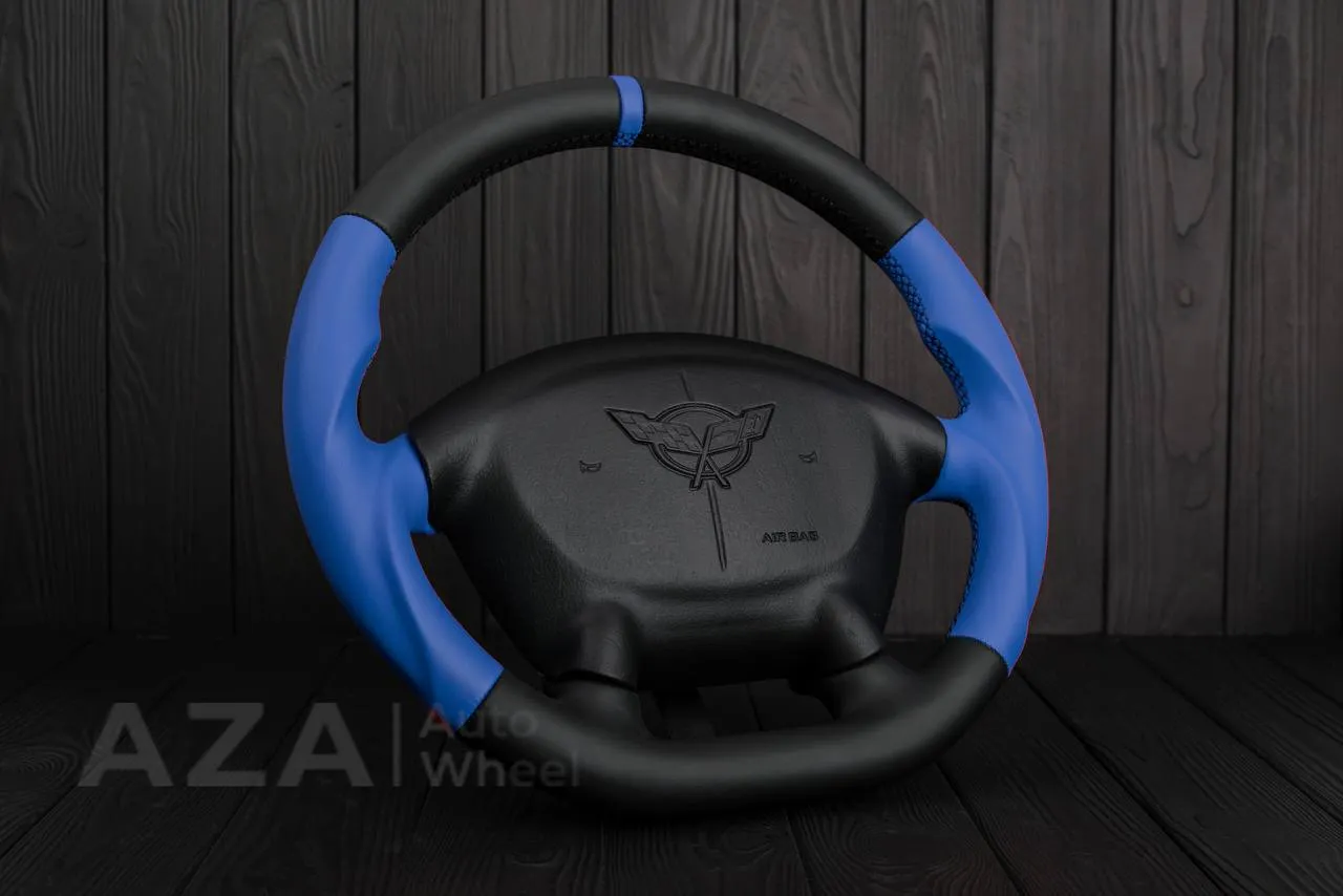 Steering wheel 1997-2004 Corvette C5 Reduced diameter Napa/Blue stripe - Image 4
