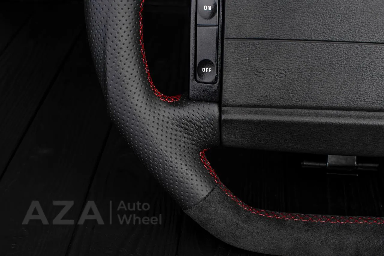Steering Wheel Fox Body Ford Mustang GT Cobra SVT Saleen Roush Alcantara/Perforated leather/Red stripe - Image 13