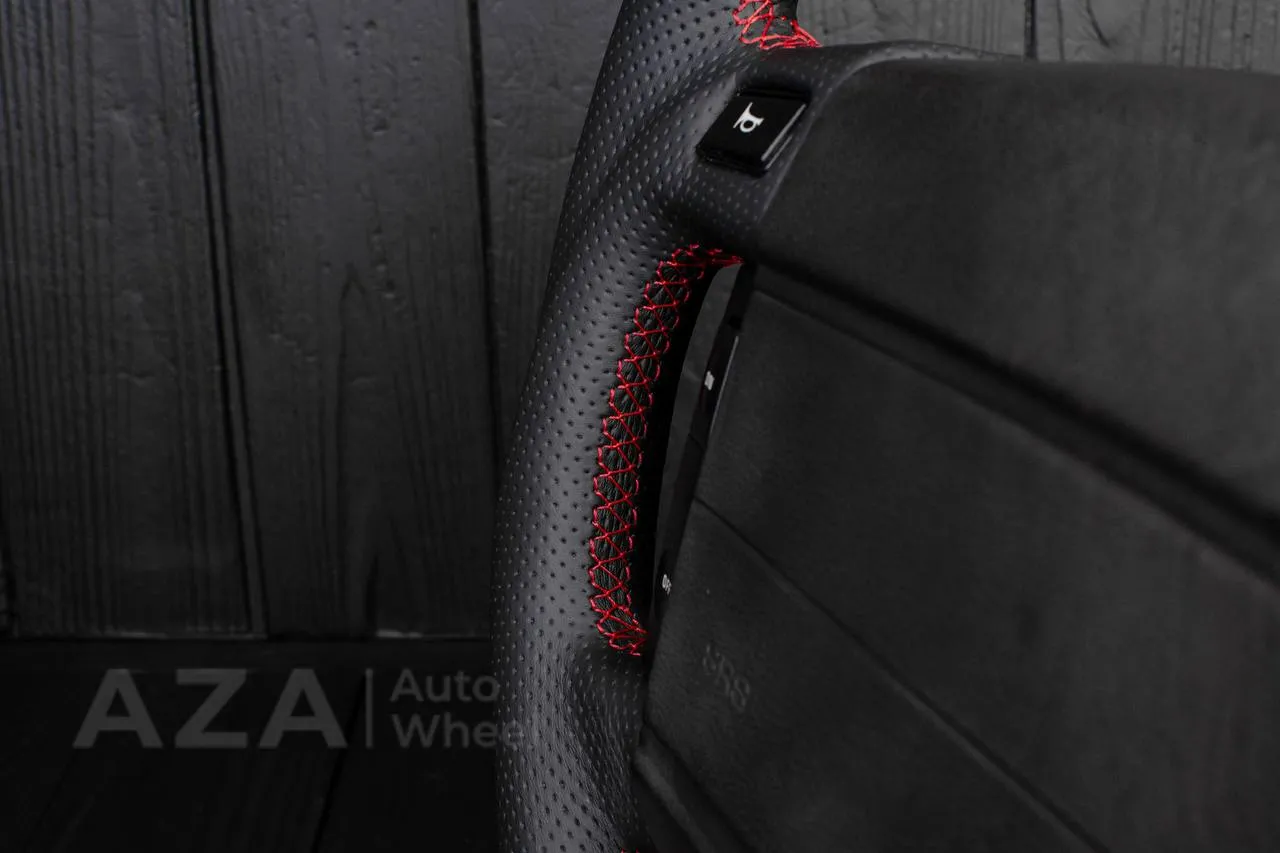 Steering Wheel Fox Body Ford Mustang GT Cobra SVT Saleen Roush Alcantara/Perforated leather/Red stripe - Image 8