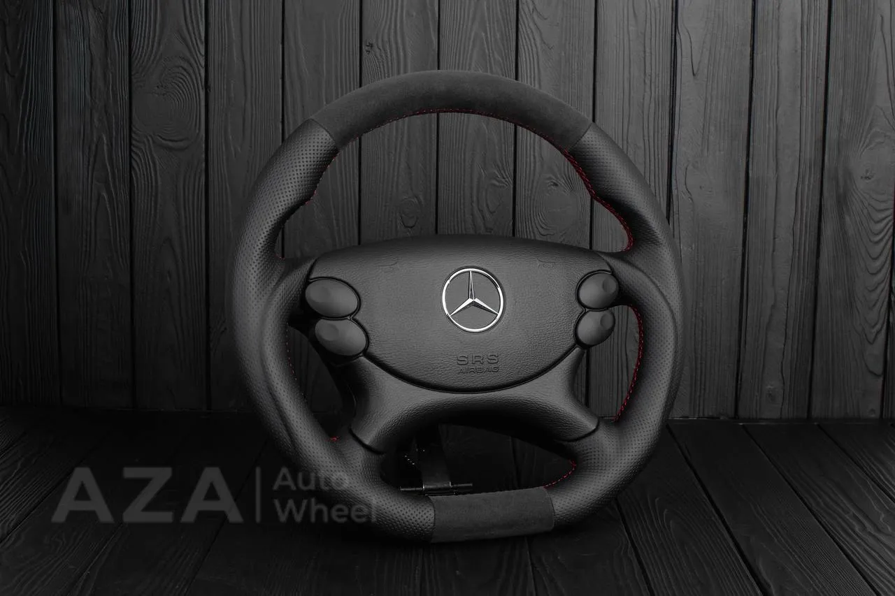 Steering Wheel Mercedes W219 R230 CLK55 SL65 CLS55 CLS500 SL55 AMG Perforated leather/Alcantara - Image 4