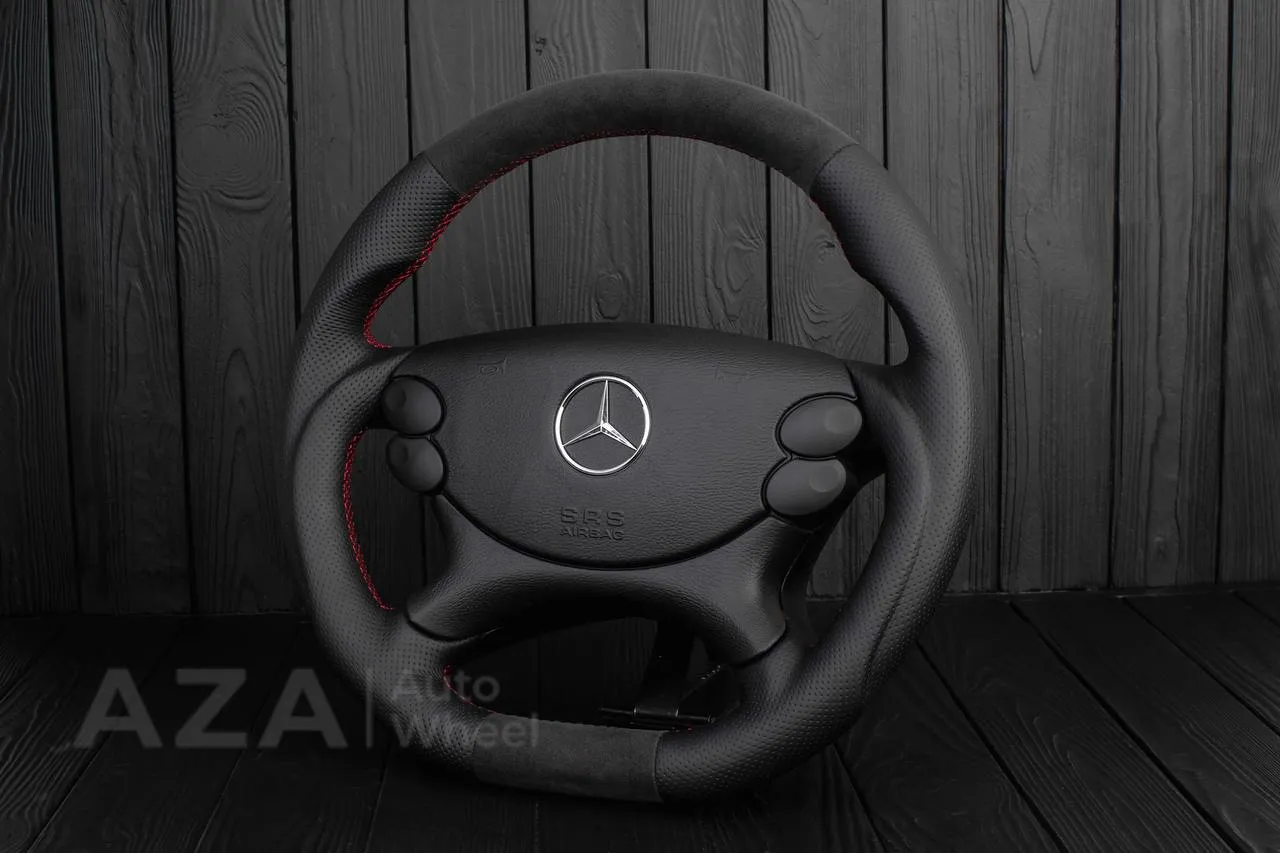 Steering Wheel Mercedes W219 R230 CLK55 SL65 CLS55 CLS500 SL55 AMG Perforated leather/Alcantara - Image 3