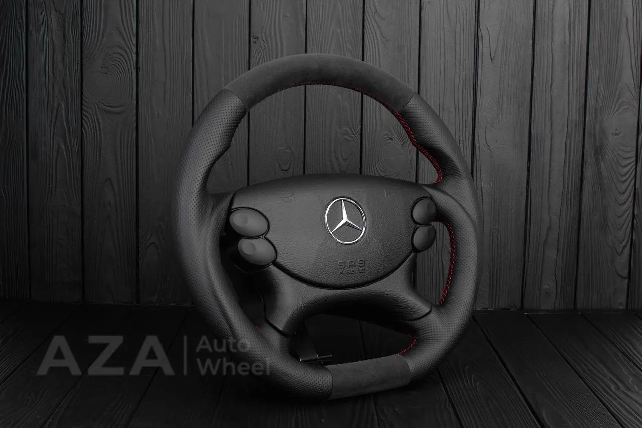 Steering Wheel Mercedes W219 R230 CLK55 SL65 CLS55 CLS500 SL55 AMG Perforated leather/Alcantara - Image 5