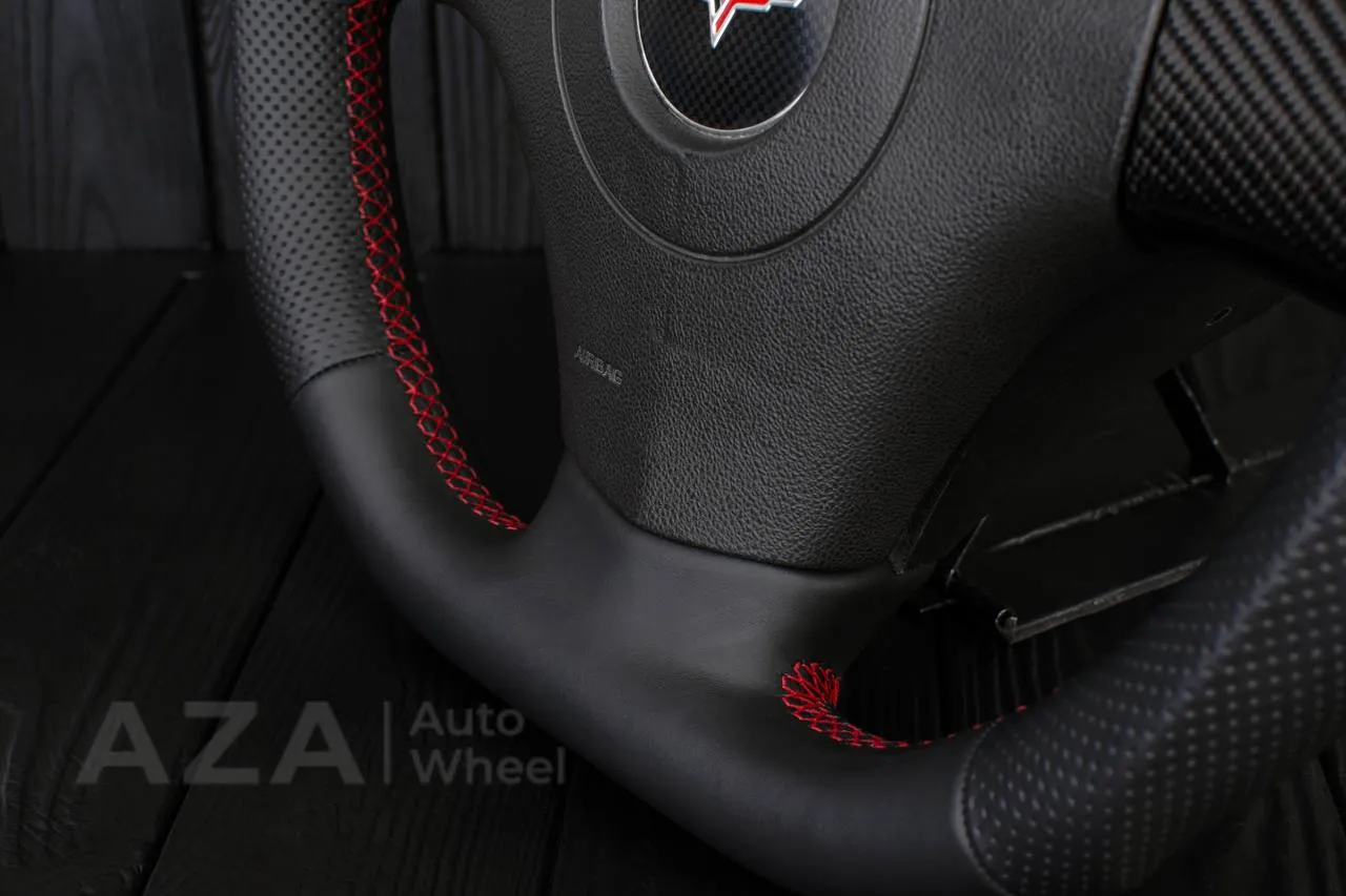 Steering wheel 2006-2011 Corvette C6 Carbon fiber/Napa/Perforated leather/Red stripe - Image 9